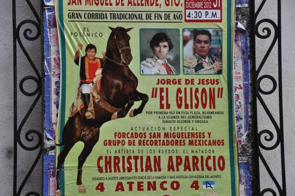 Anúncio de corrida de touros em San Miguel de Allende, no México